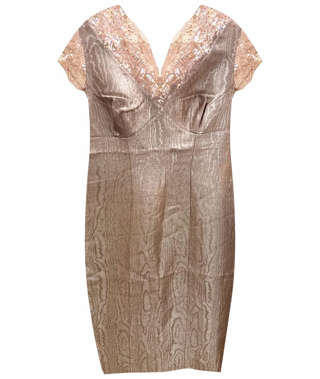 ESCADA Золотое вискозное коктейльное платье, фото 1