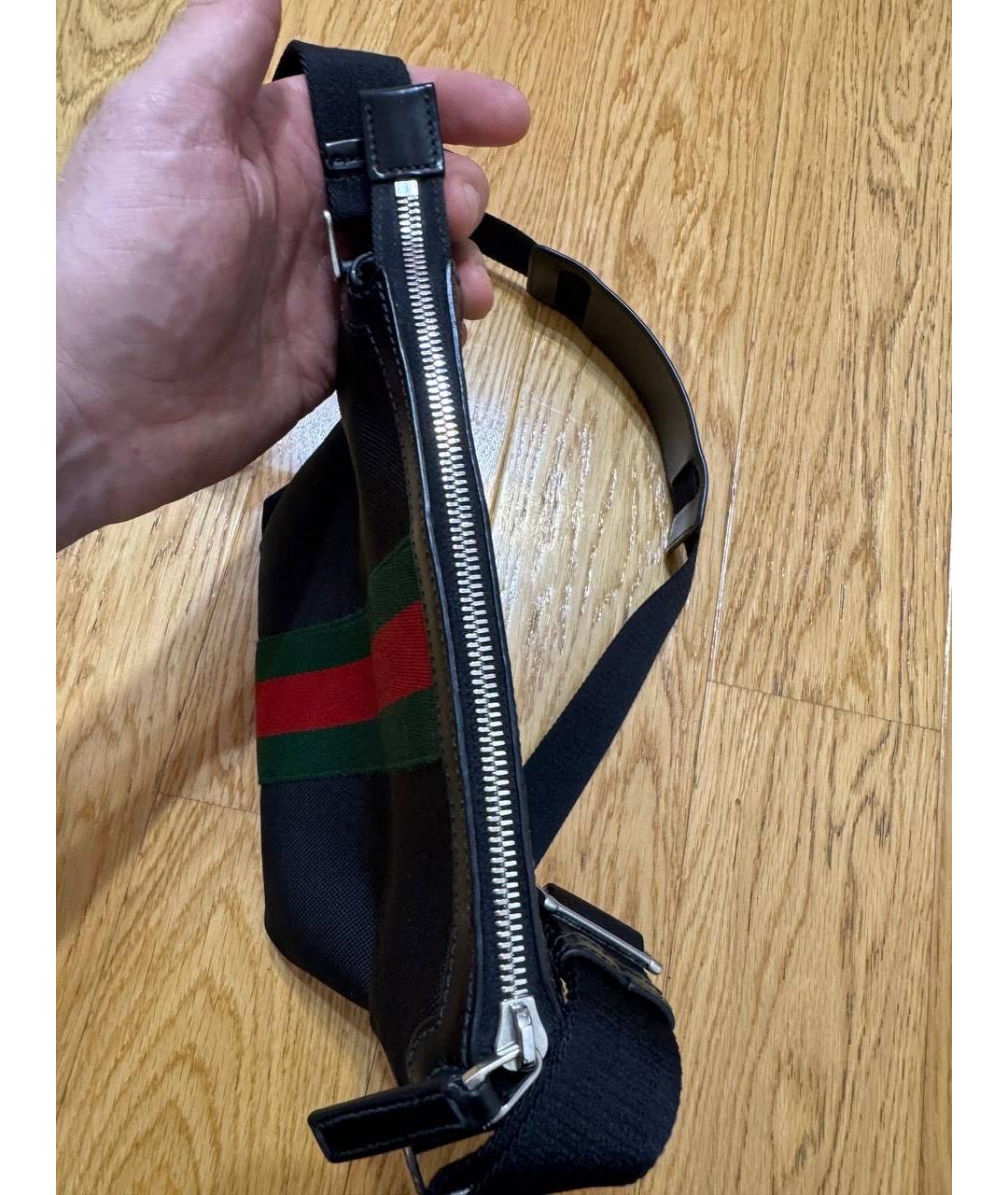 GUCCI Черная хлопковая сумка на плечо, фото 6