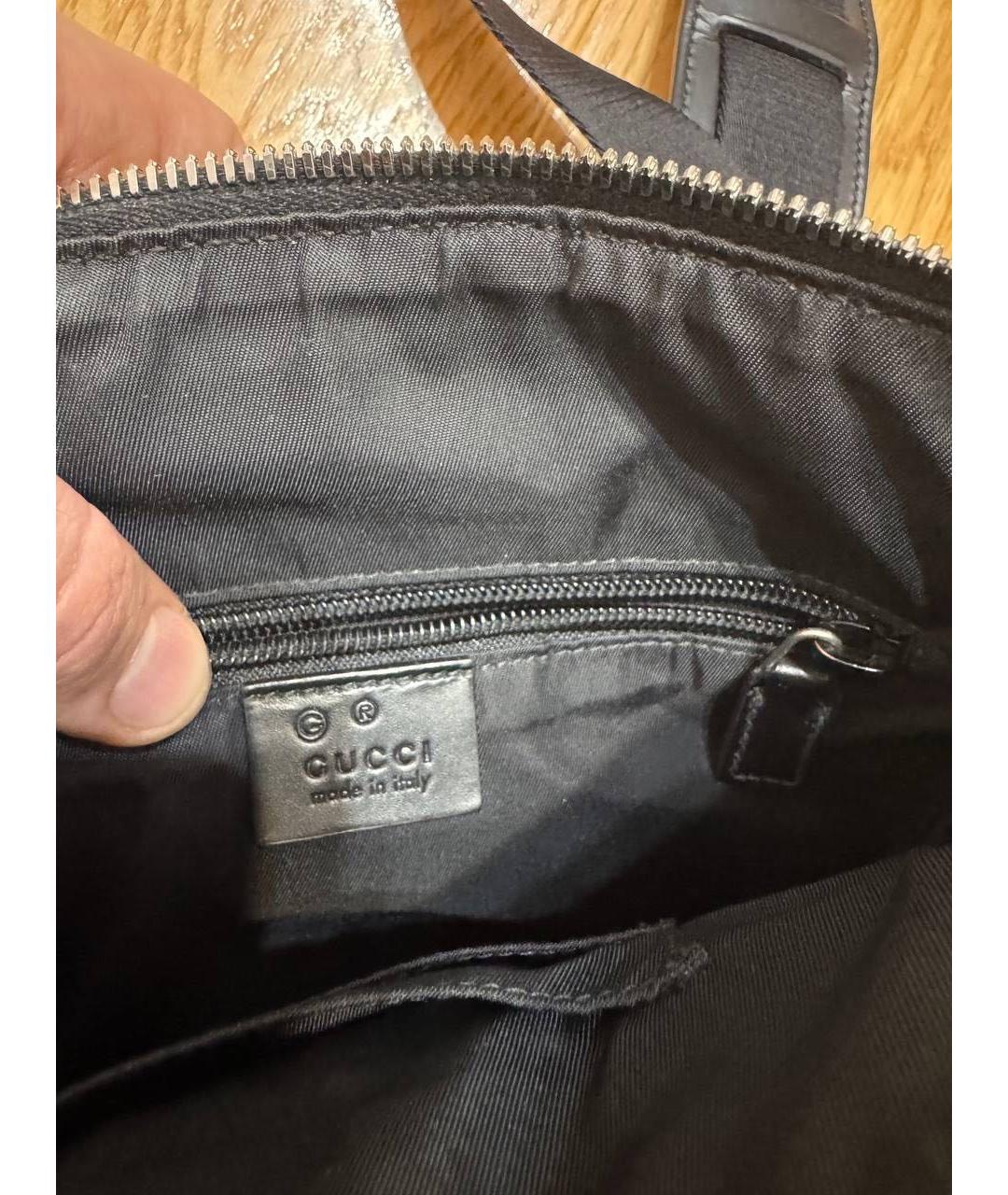 GUCCI Черная хлопковая сумка на плечо, фото 4