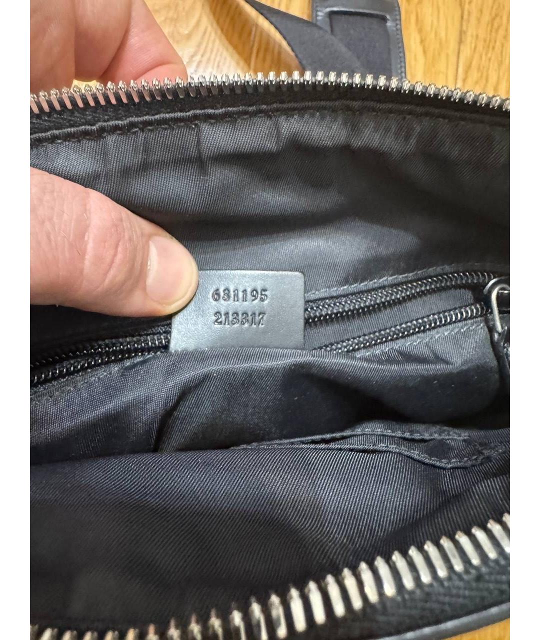 GUCCI Черная хлопковая сумка на плечо, фото 5