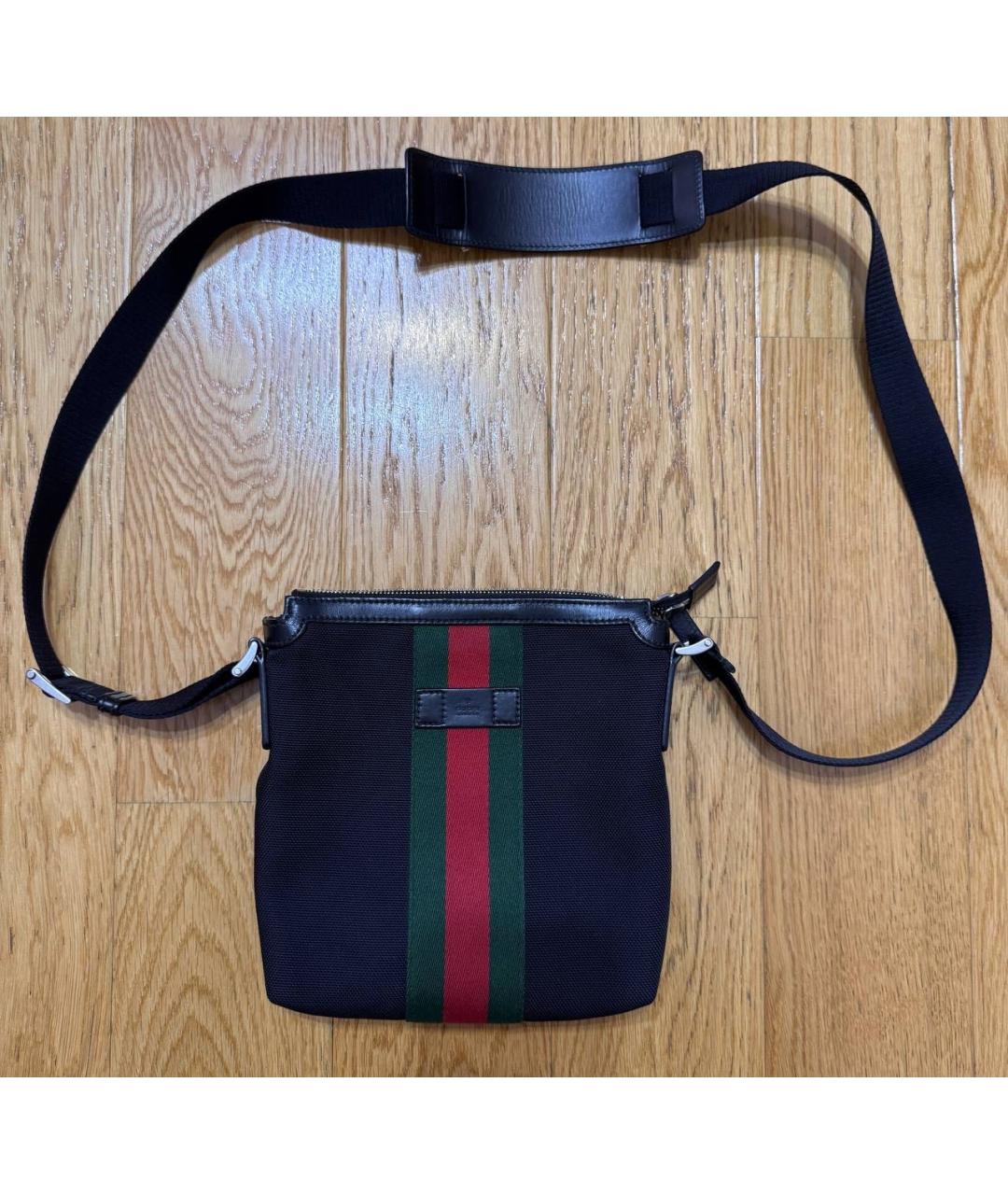 GUCCI Черная хлопковая сумка на плечо, фото 2