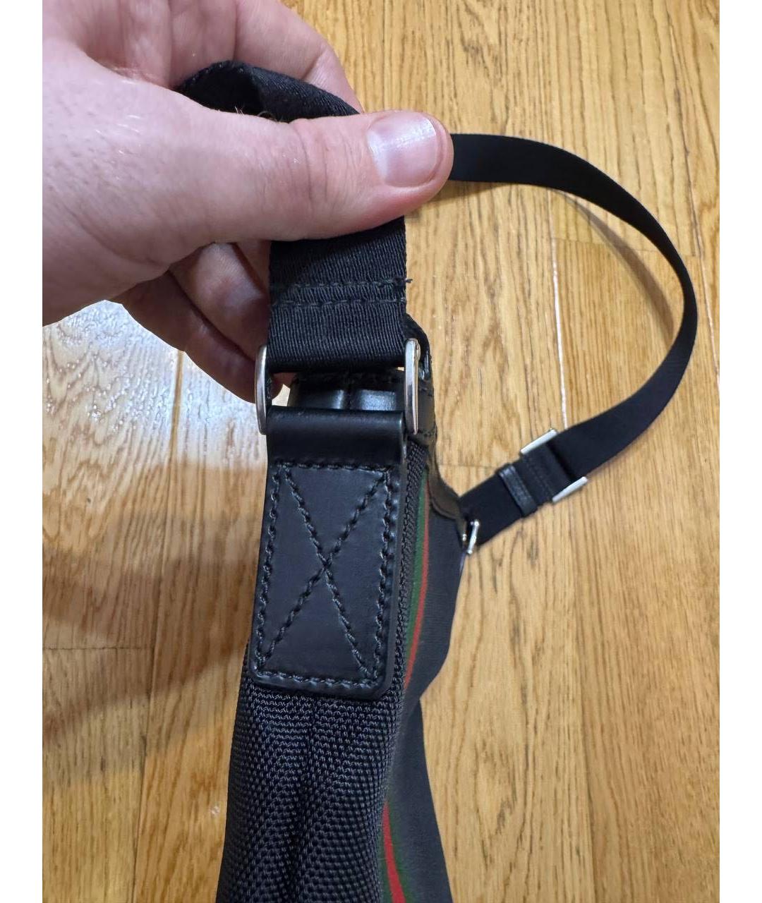 GUCCI Черная хлопковая сумка на плечо, фото 8