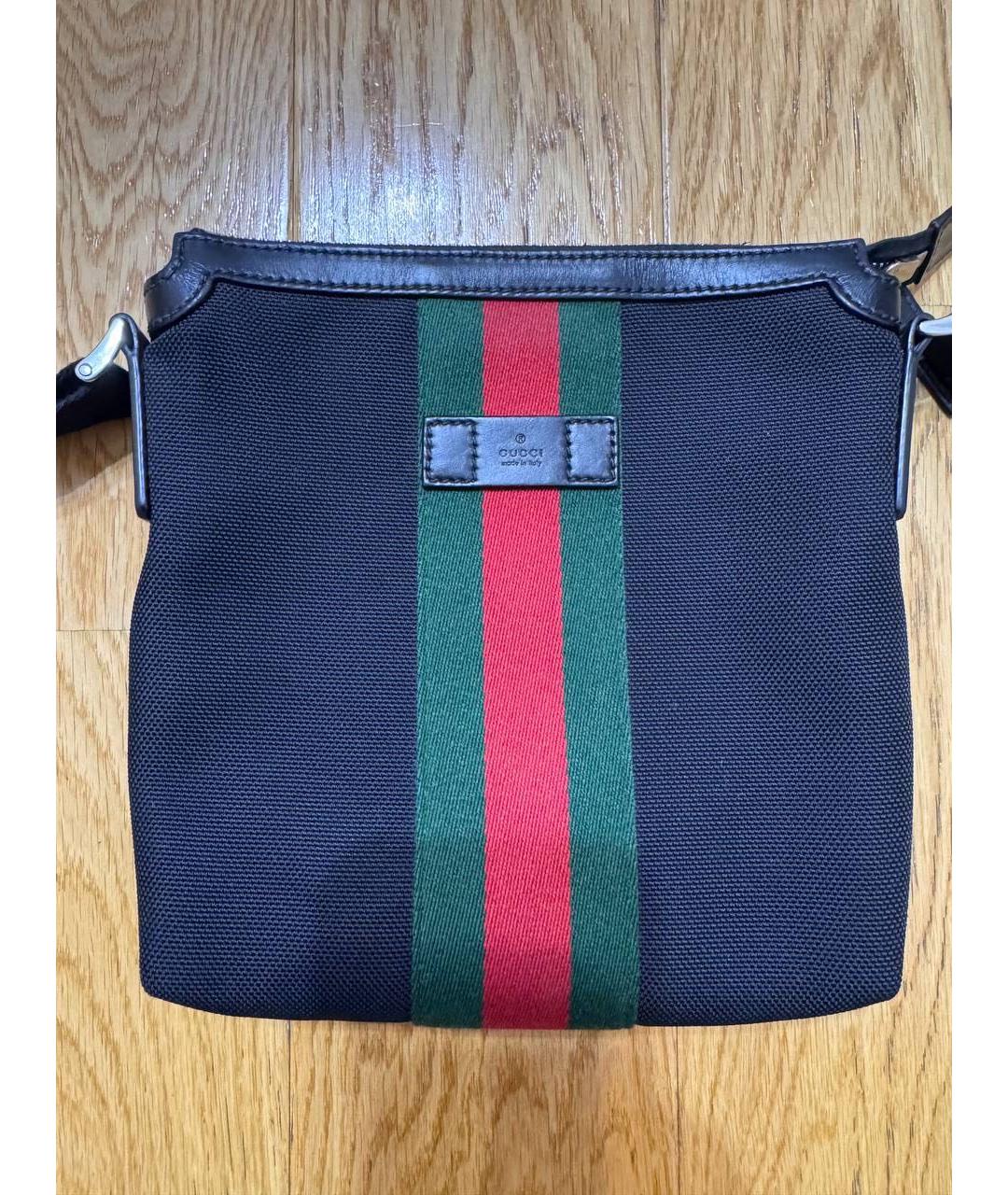 GUCCI Черная хлопковая сумка на плечо, фото 9