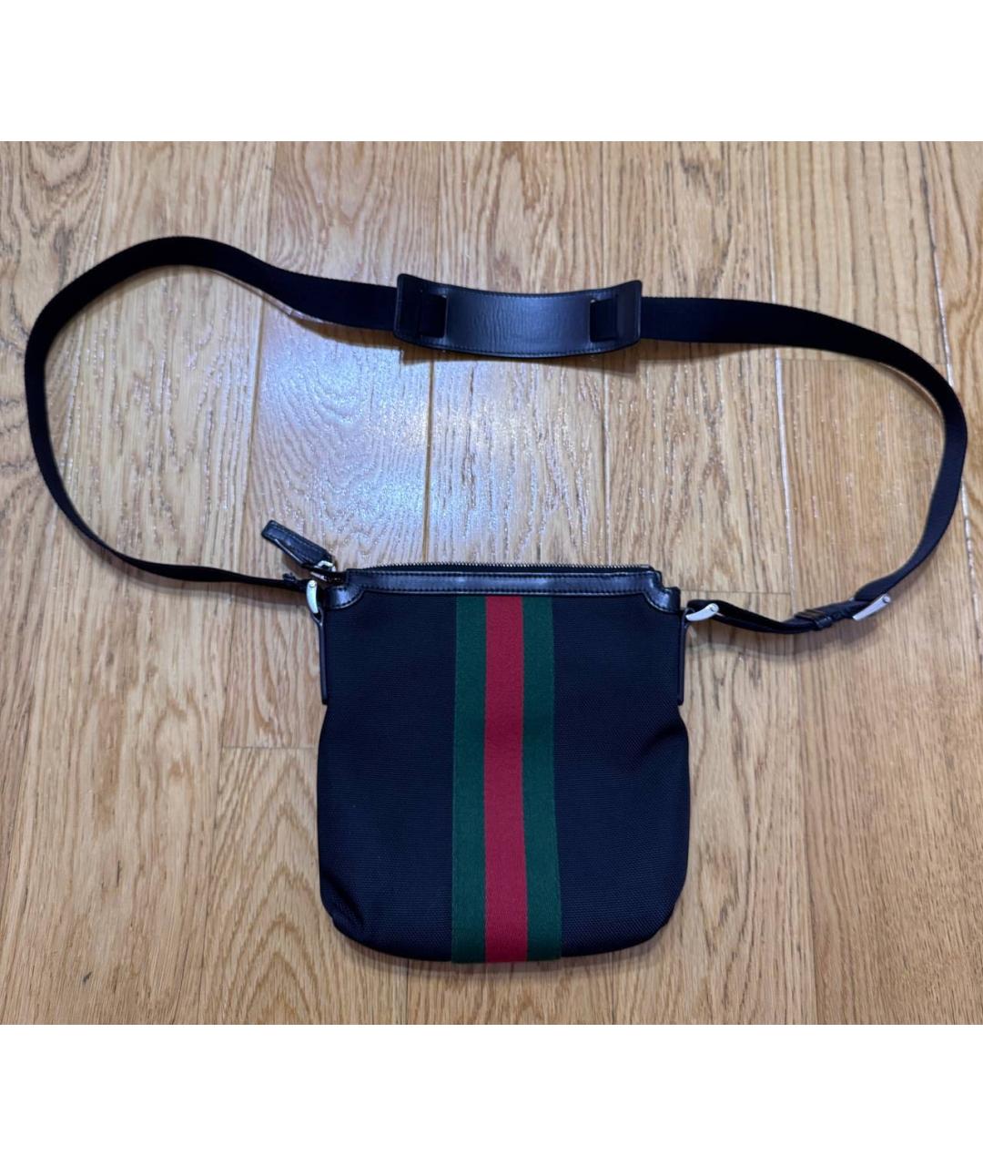 GUCCI Черная хлопковая сумка на плечо, фото 3