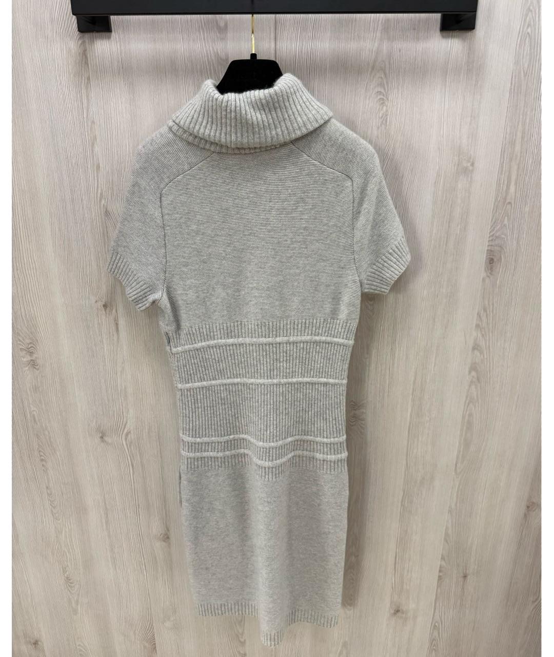 CHANEL Серое кашемировое повседневное платье, фото 4