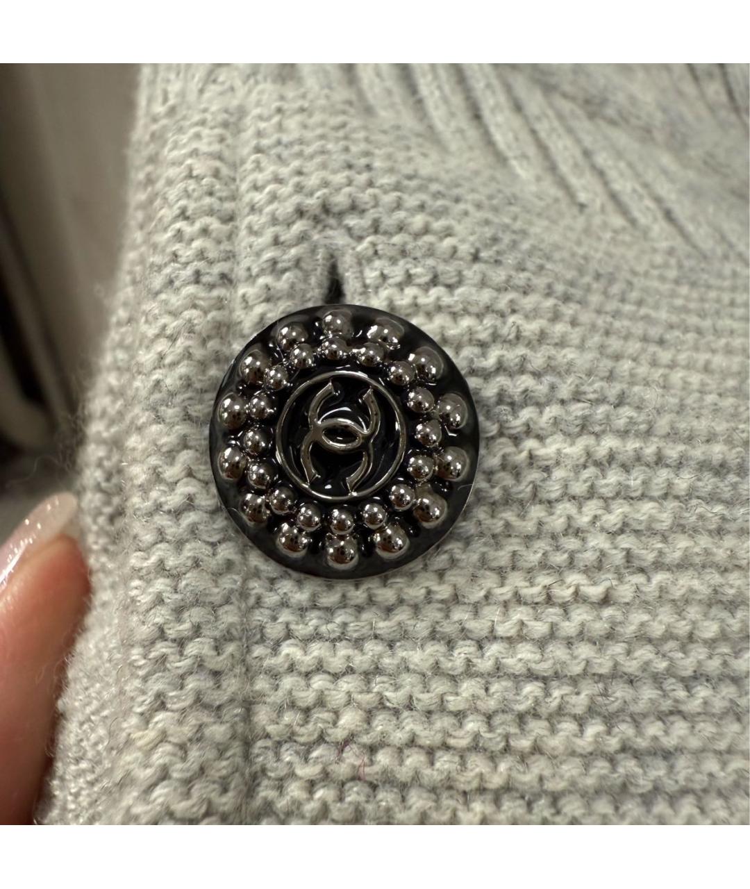 CHANEL Серое кашемировое повседневное платье, фото 3