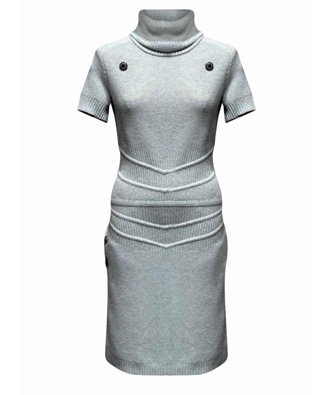 CHANEL Серое кашемировое повседневное платье, фото 1
