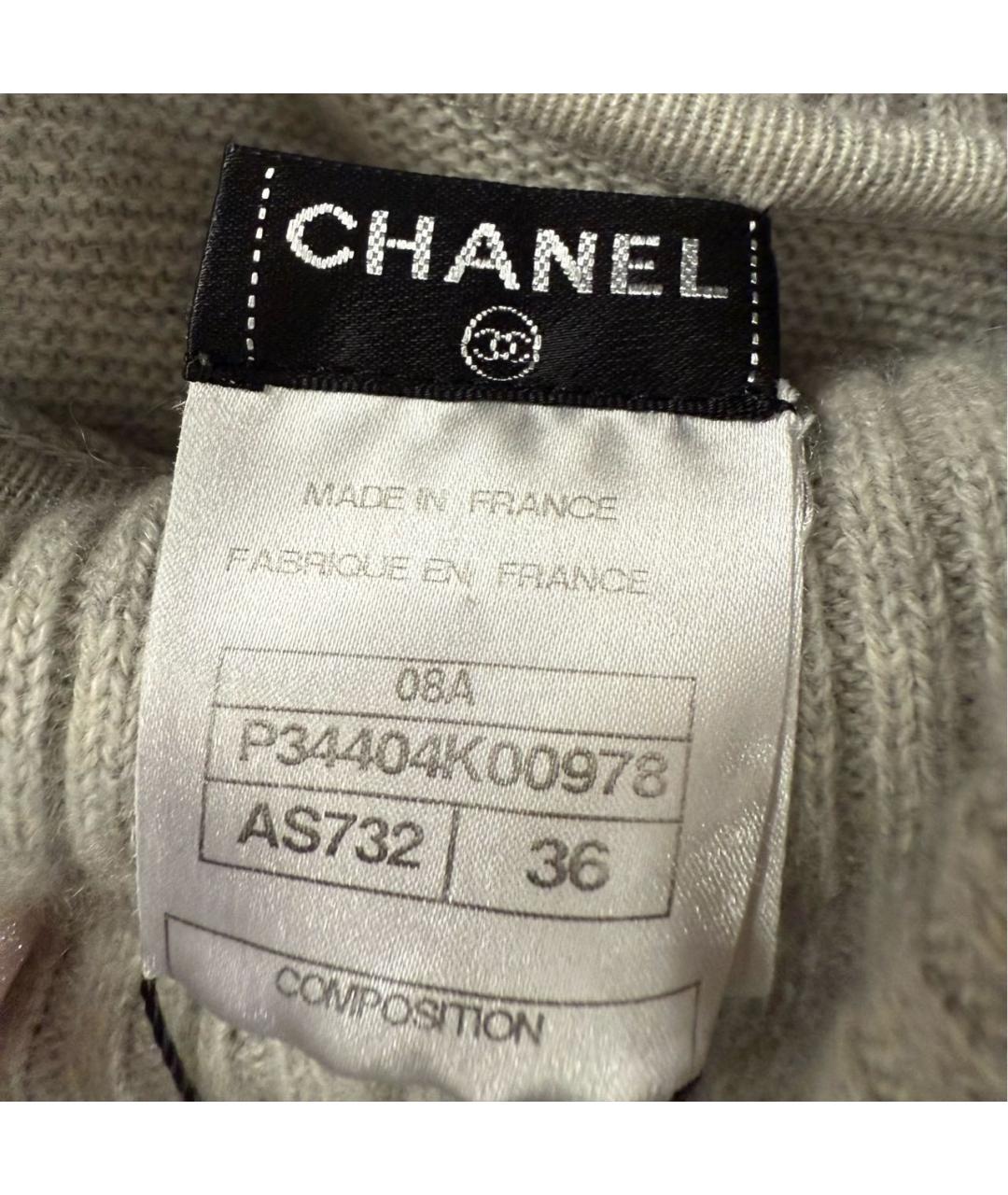 CHANEL Серое кашемировое повседневное платье, фото 5