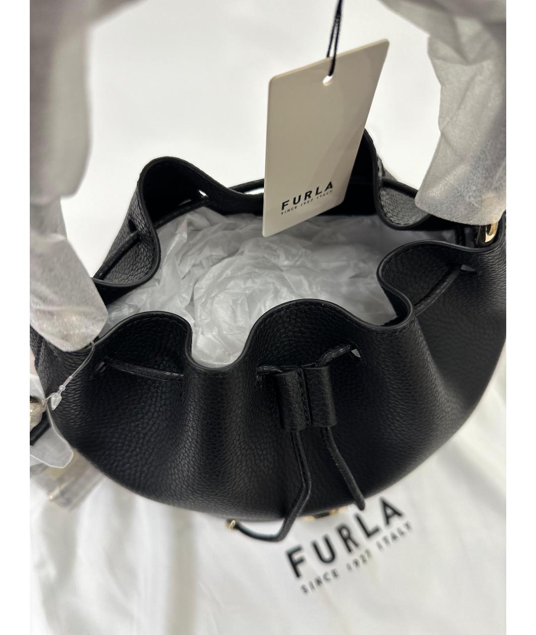 FURLA Черная кожаная сумка через плечо, фото 4