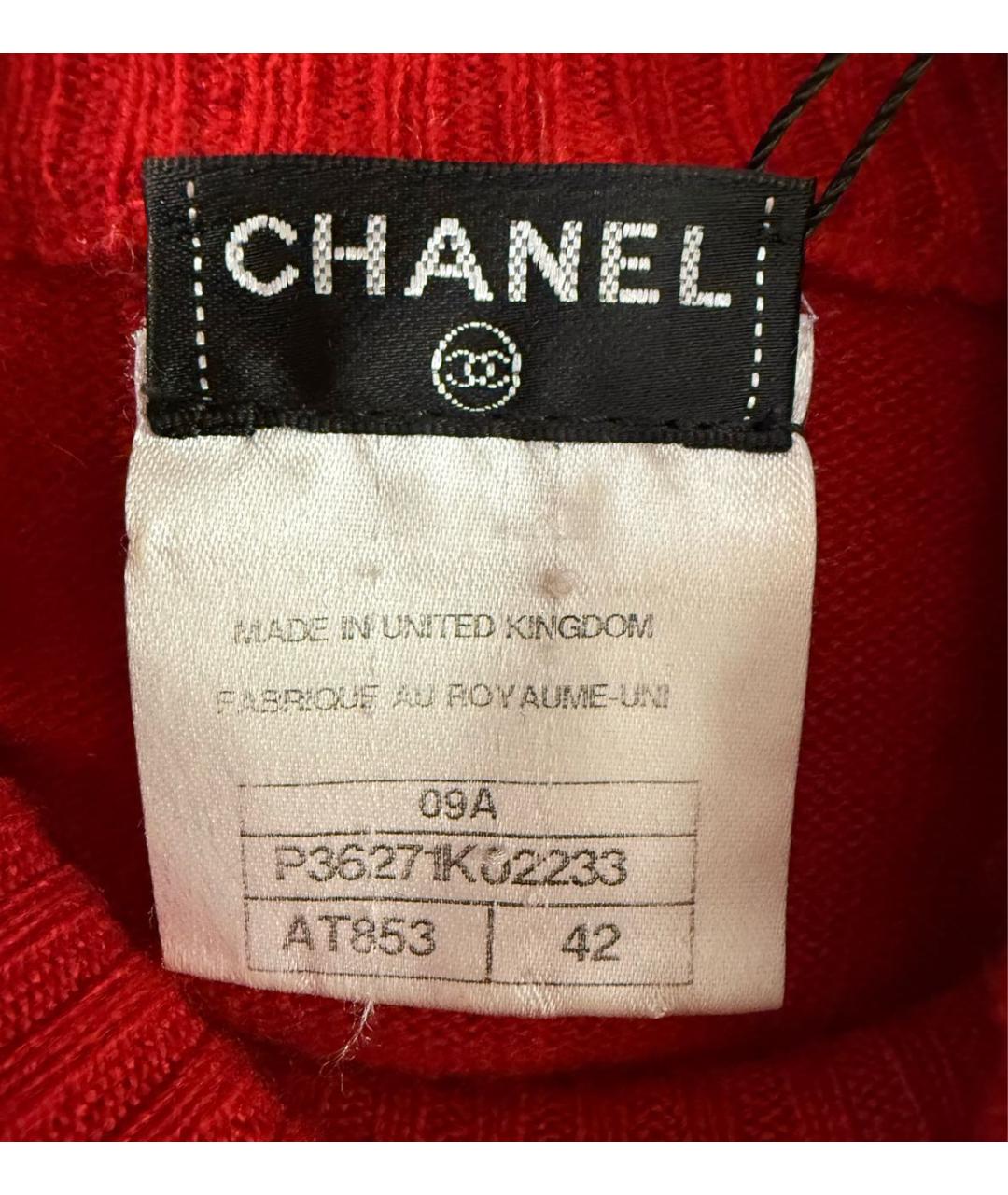 CHANEL Красная кашемировая водолазка, фото 5