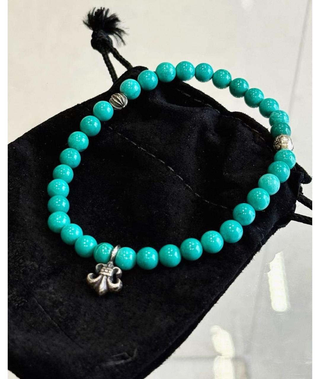 CHROME HEARTS Бирюзовый браслет из бисера, фото 3