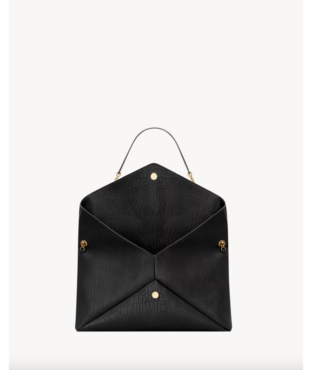 SAINT LAURENT Черная кожаная сумка с короткими ручками, фото 4