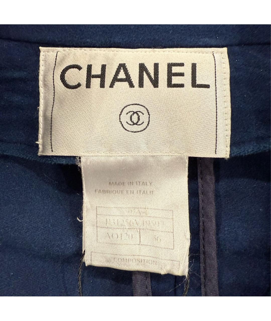 CHANEL Темно-синий хлопковый жакет/пиджак, фото 5