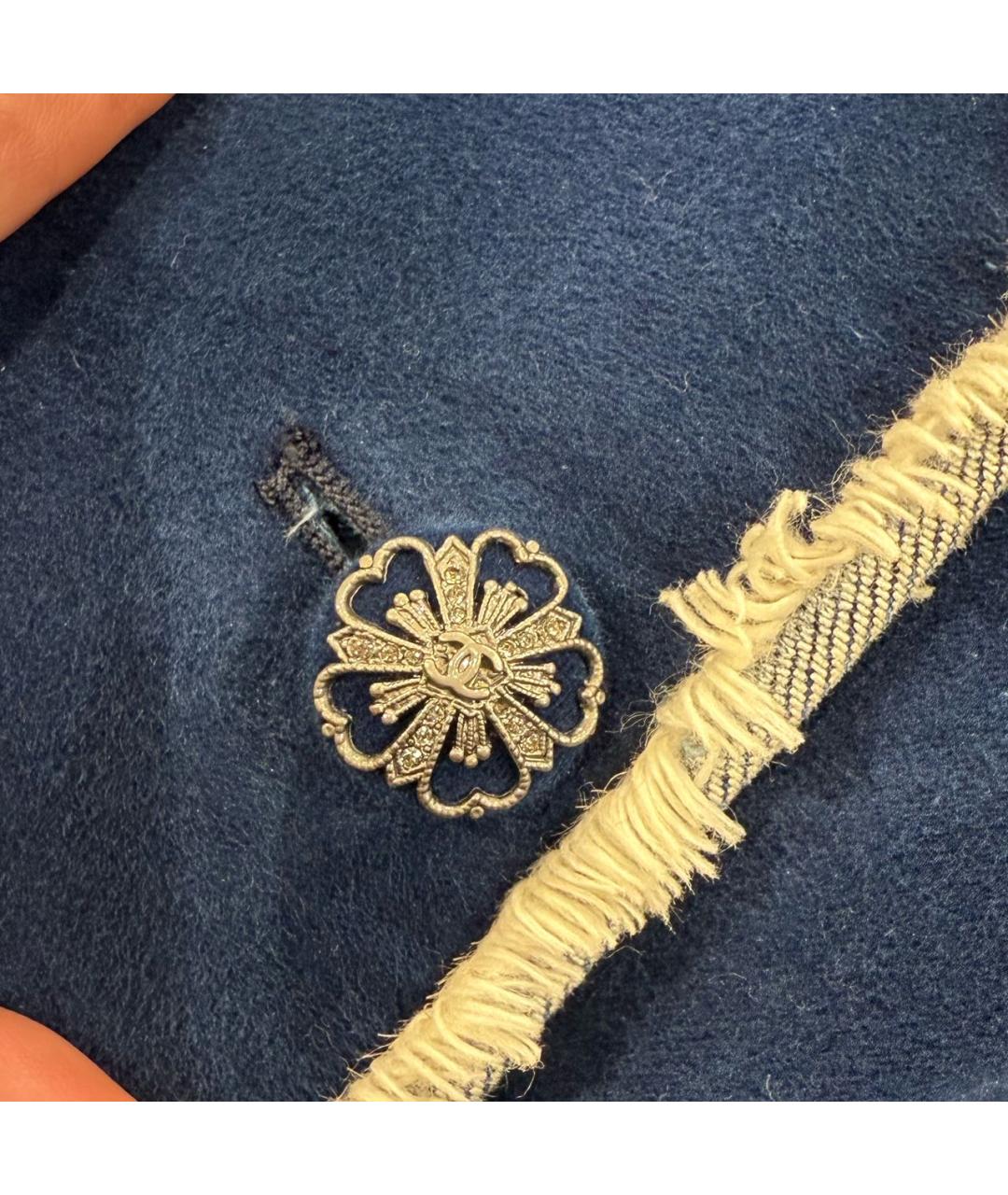 CHANEL Темно-синий хлопковый жакет/пиджак, фото 4