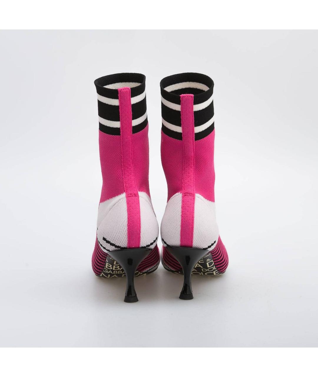 DOLCE&GABBANA Розовые текстильные ботильоны, фото 4