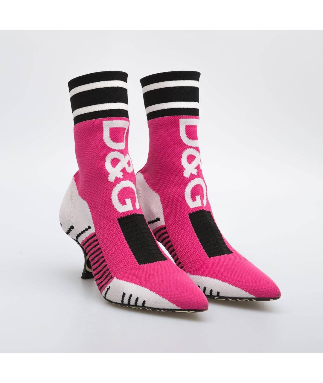 DOLCE&GABBANA Розовые текстильные ботильоны, фото 2