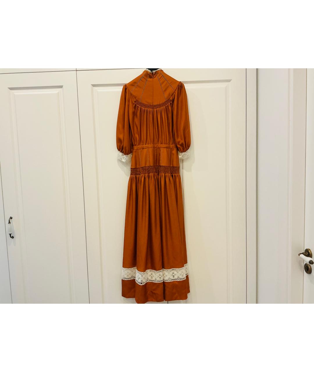 CHRISTIAN DIOR Горчичное шелковое платье, фото 2