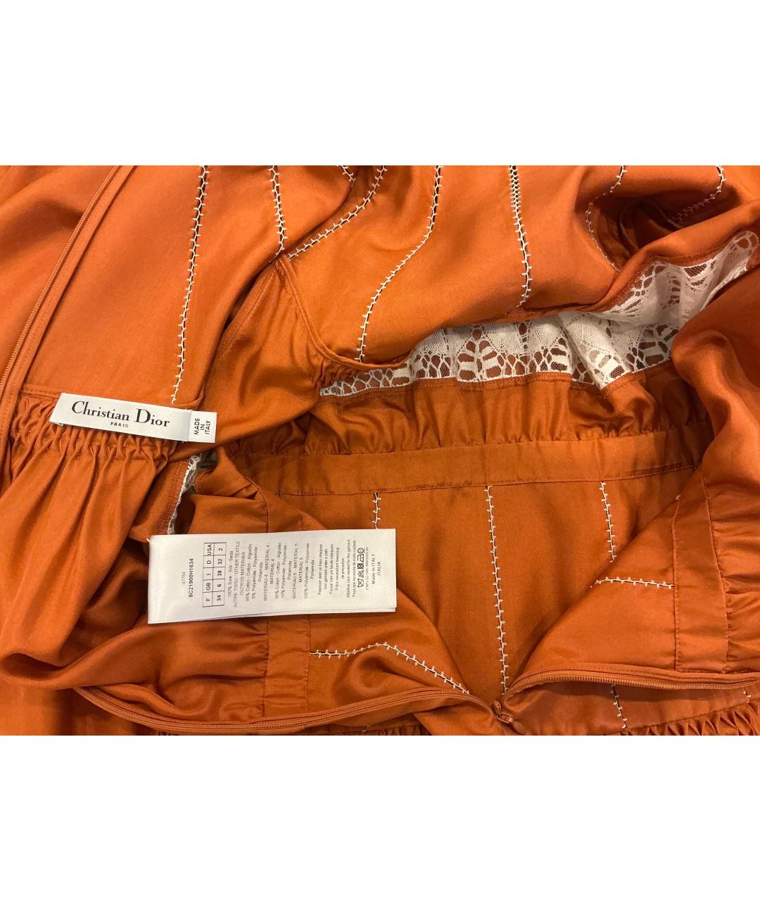 CHRISTIAN DIOR Горчичное шелковое платье, фото 5