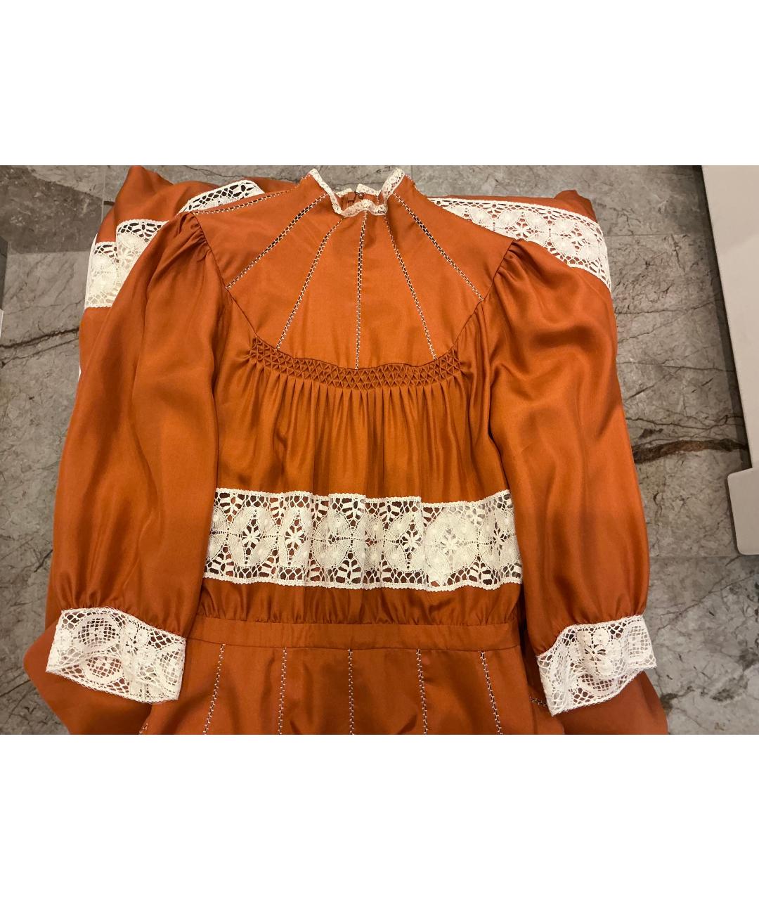 CHRISTIAN DIOR Горчичное шелковое платье, фото 4