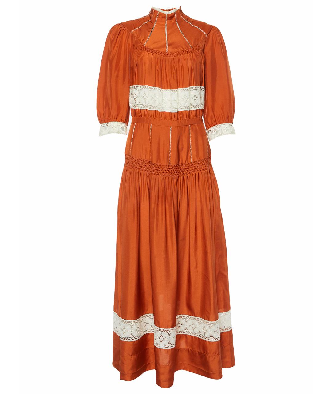 CHRISTIAN DIOR Горчичное шелковое платье, фото 1