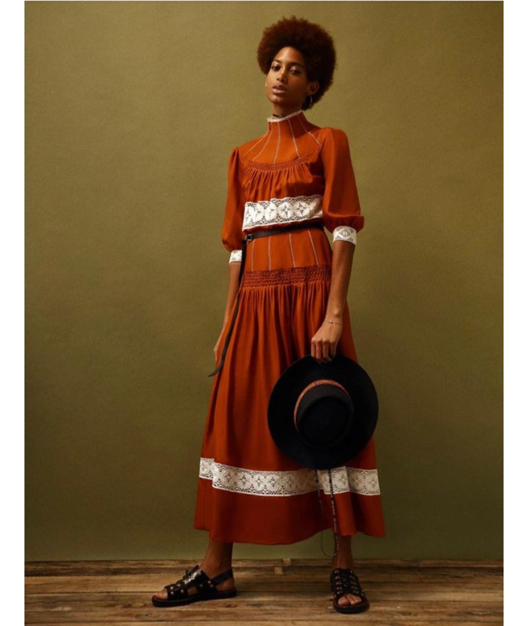 CHRISTIAN DIOR Горчичное шелковое платье, фото 6