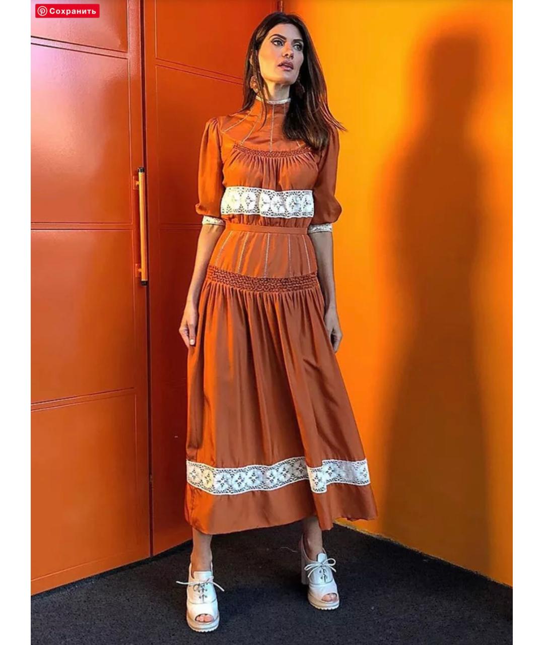 CHRISTIAN DIOR Горчичное шелковое платье, фото 8