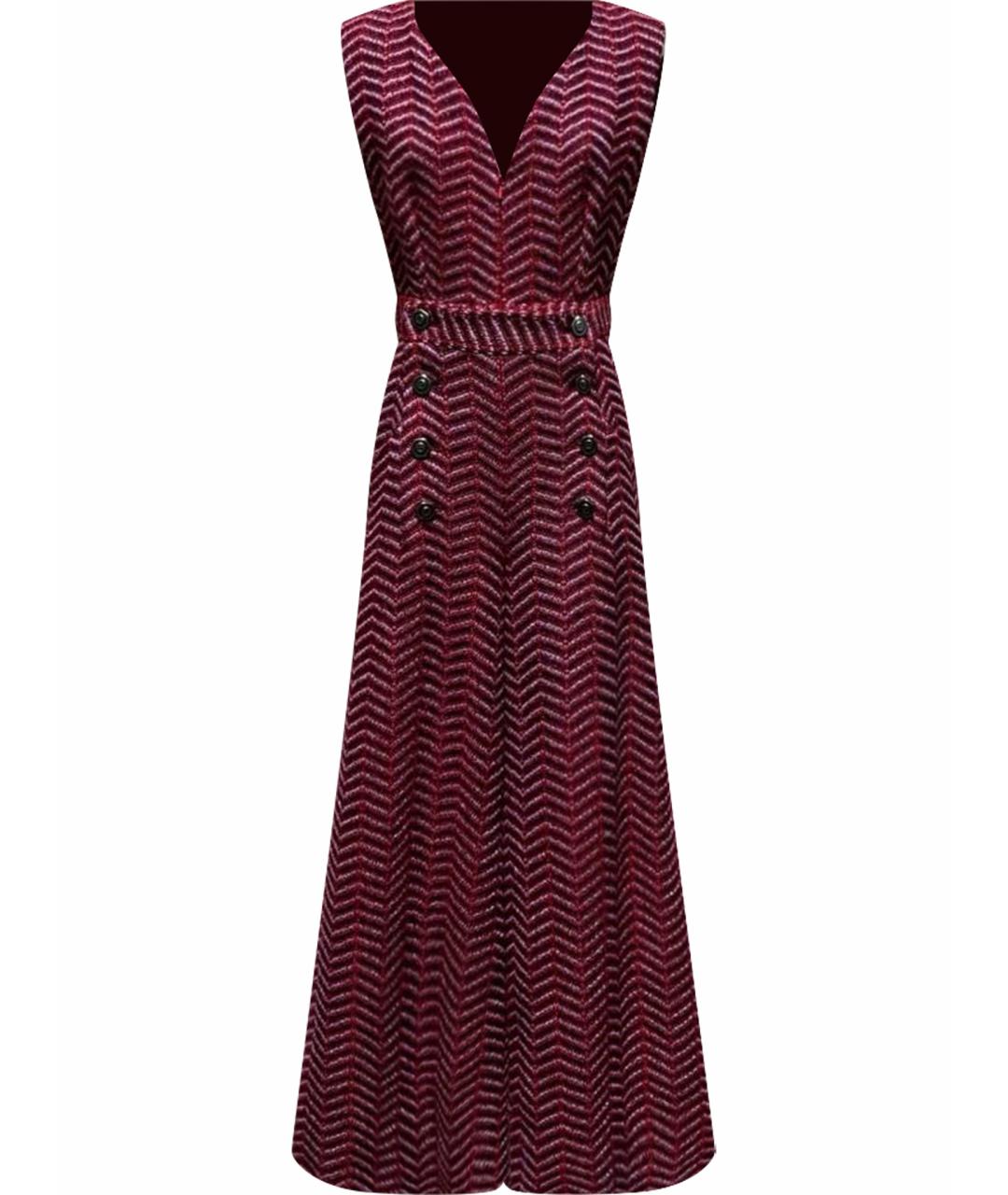 CHANEL Бордовый шерстяной комбинезон, фото 1