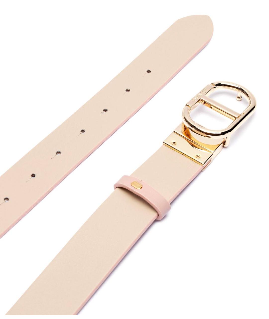 TWIN-SET Бежевый ремень из искусственной кожи, фото 2