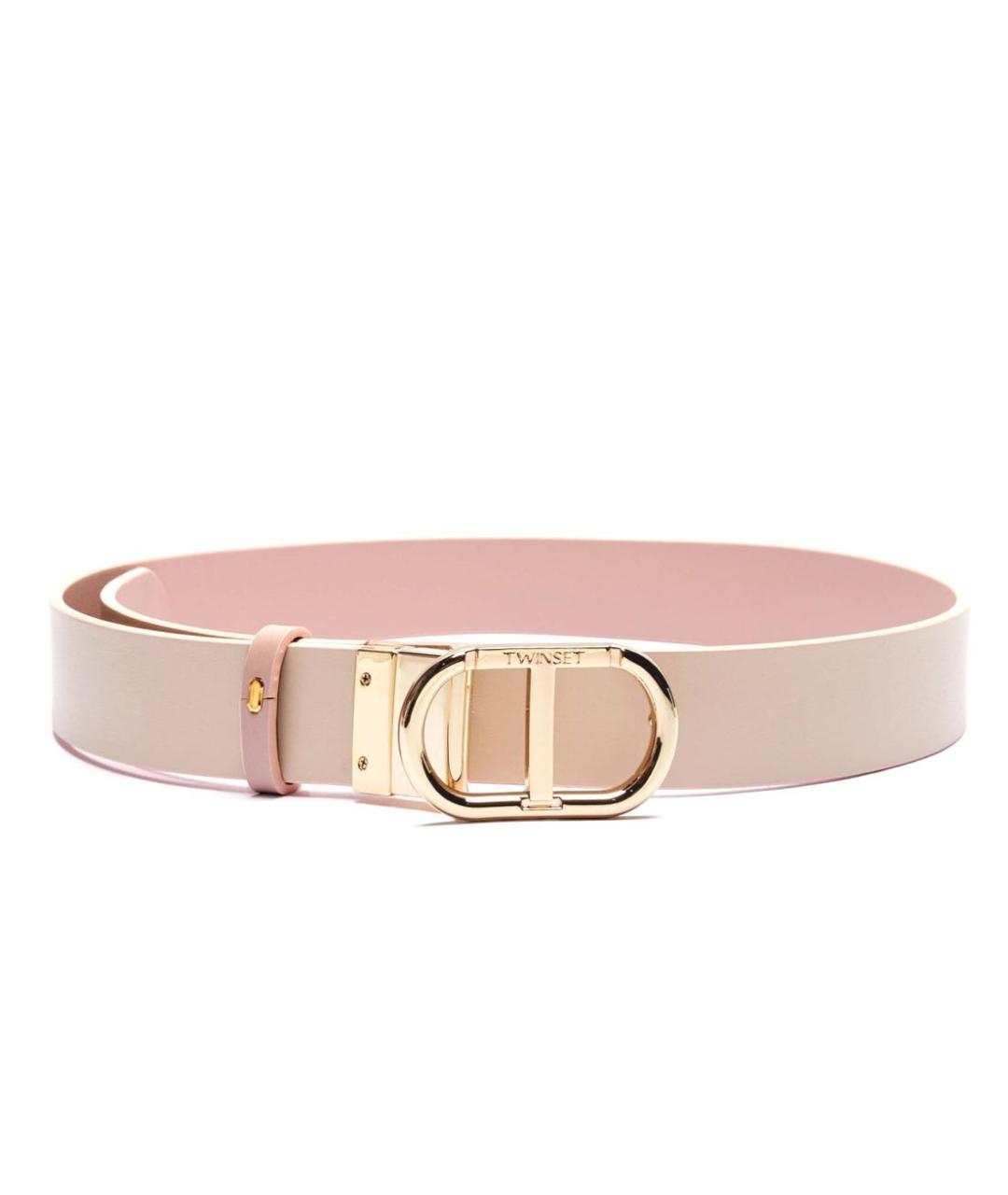 TWIN-SET Бежевый ремень из искусственной кожи, фото 1