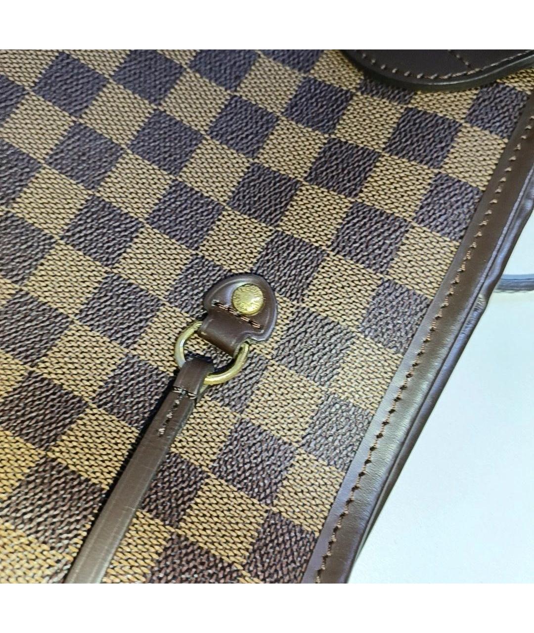 LOUIS VUITTON Коричневая кожаная сумка тоут, фото 8