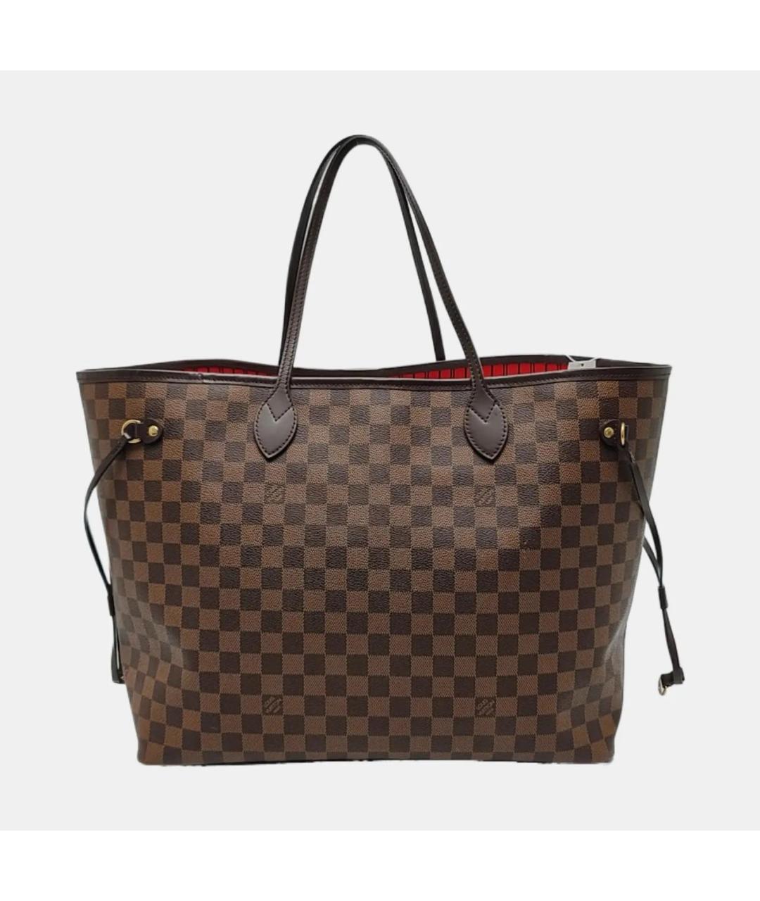 LOUIS VUITTON Коричневая кожаная сумка тоут, фото 4