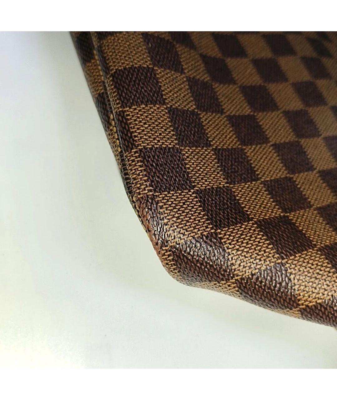 LOUIS VUITTON Коричневая кожаная сумка тоут, фото 7