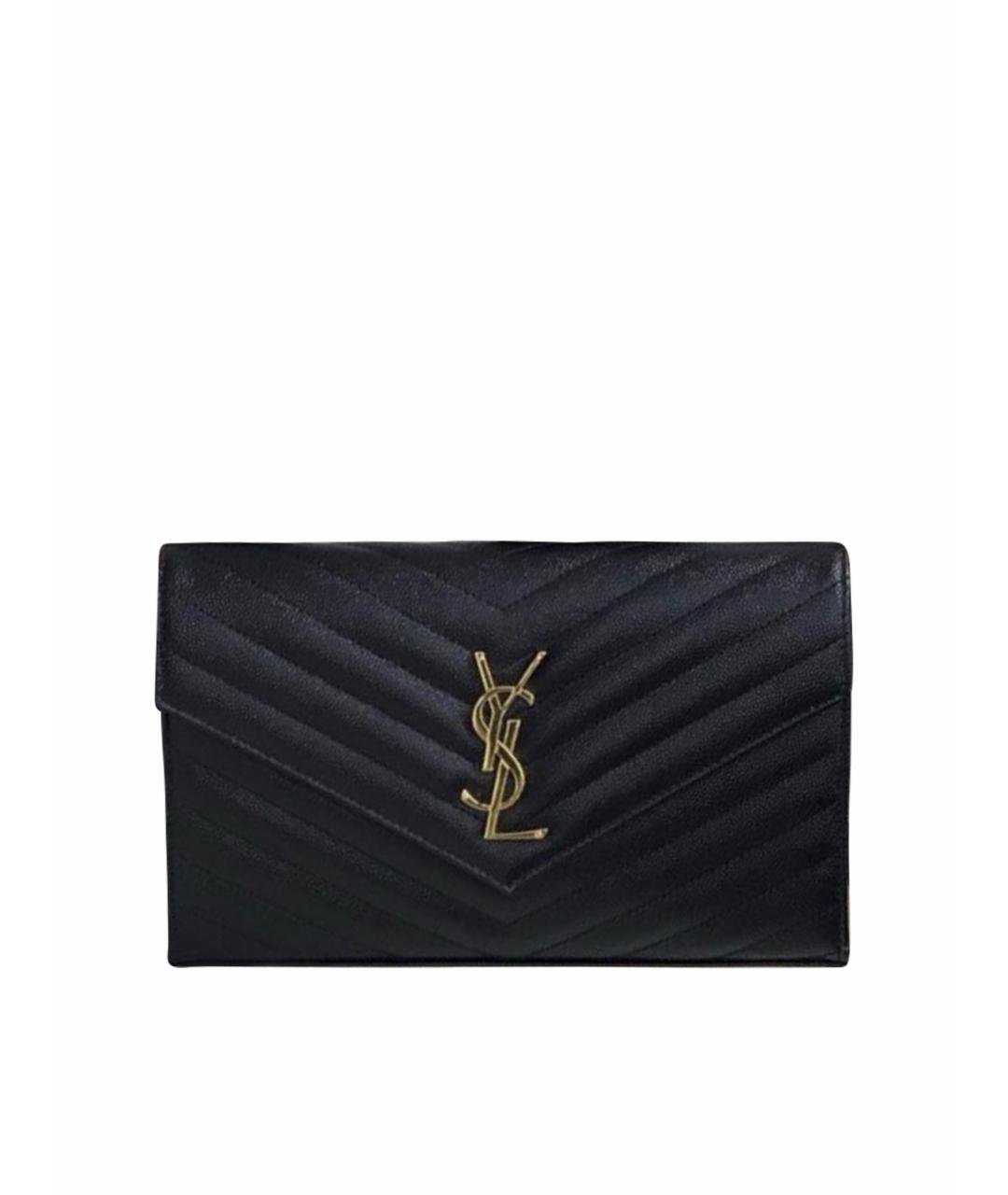 SAINT LAURENT Черная кожаная сумка через плечо, фото 1