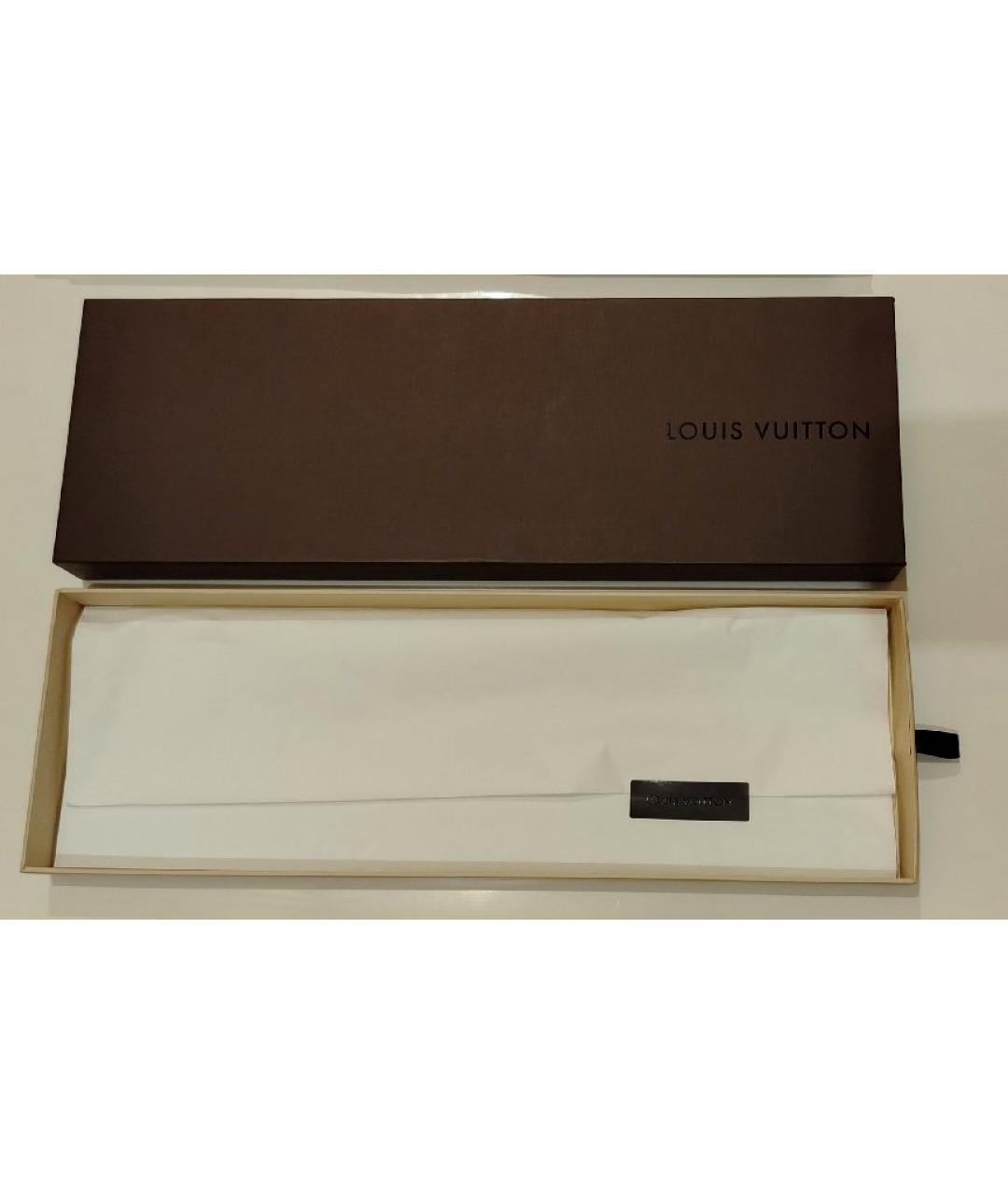 LOUIS VUITTON Коричневый шелковый платок, фото 4