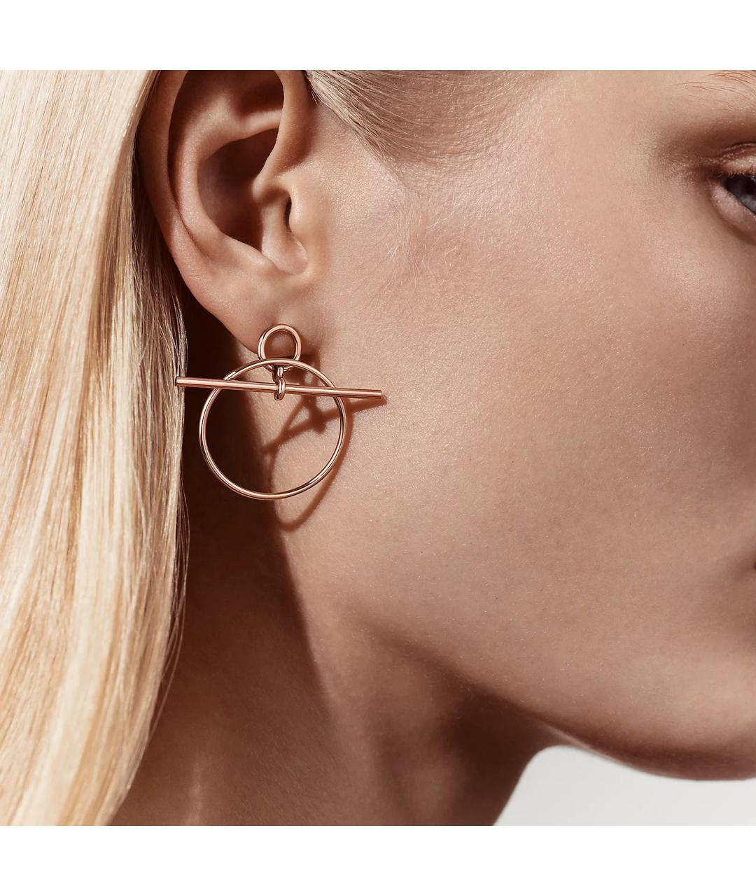 HERMES Золотые серьги из розового золота, фото 2