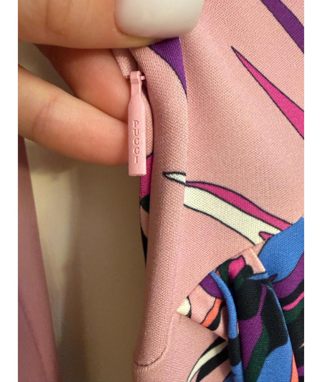 EMILIO PUCCI Розовое вискозное повседневное платье, фото 2