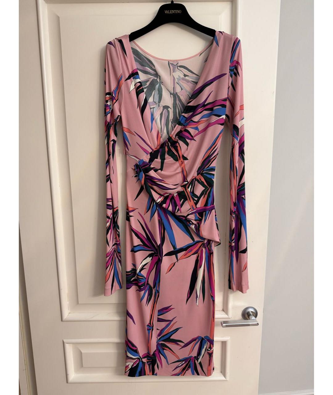 EMILIO PUCCI Розовое вискозное повседневное платье, фото 7