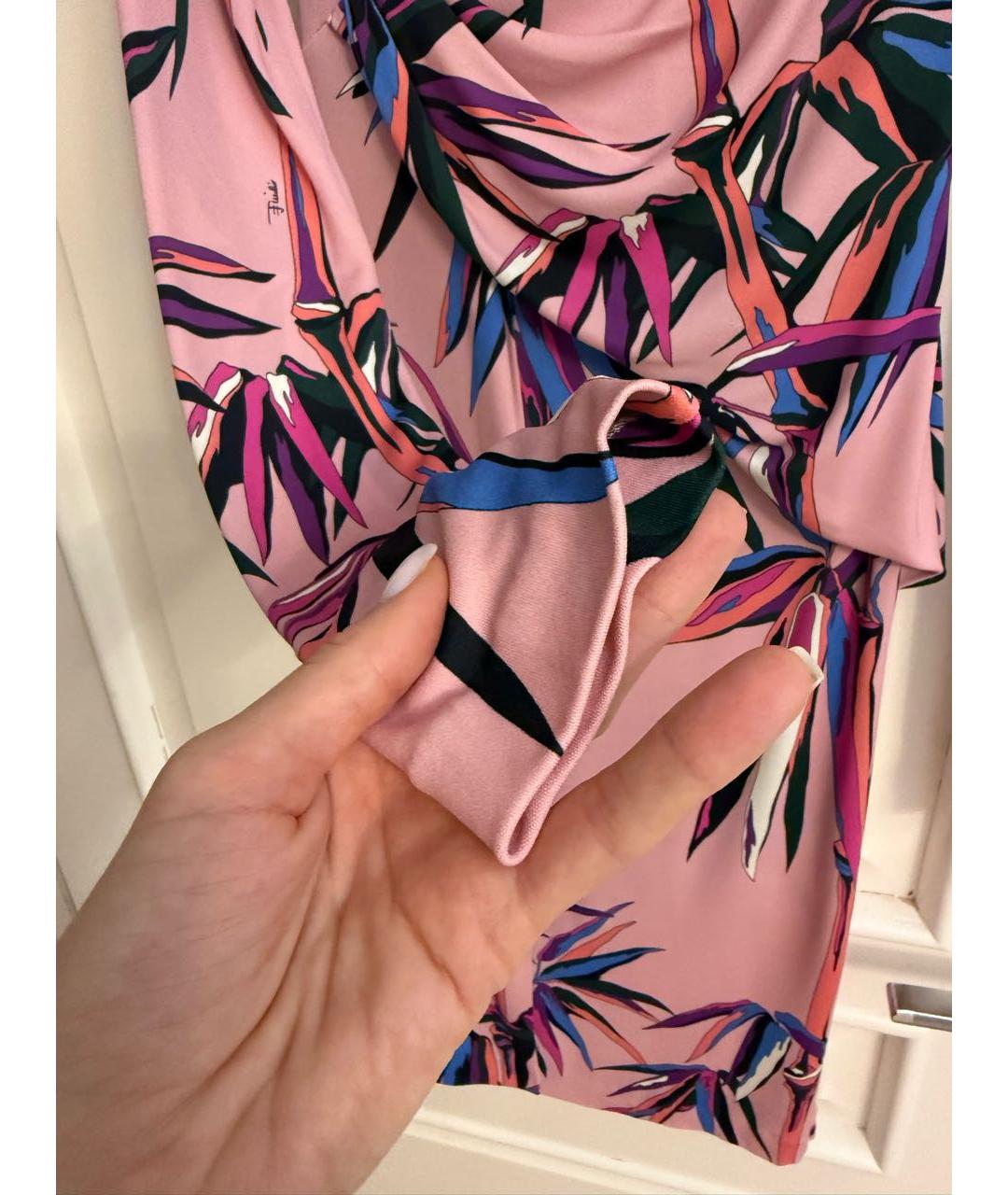 EMILIO PUCCI Розовое вискозное повседневное платье, фото 4
