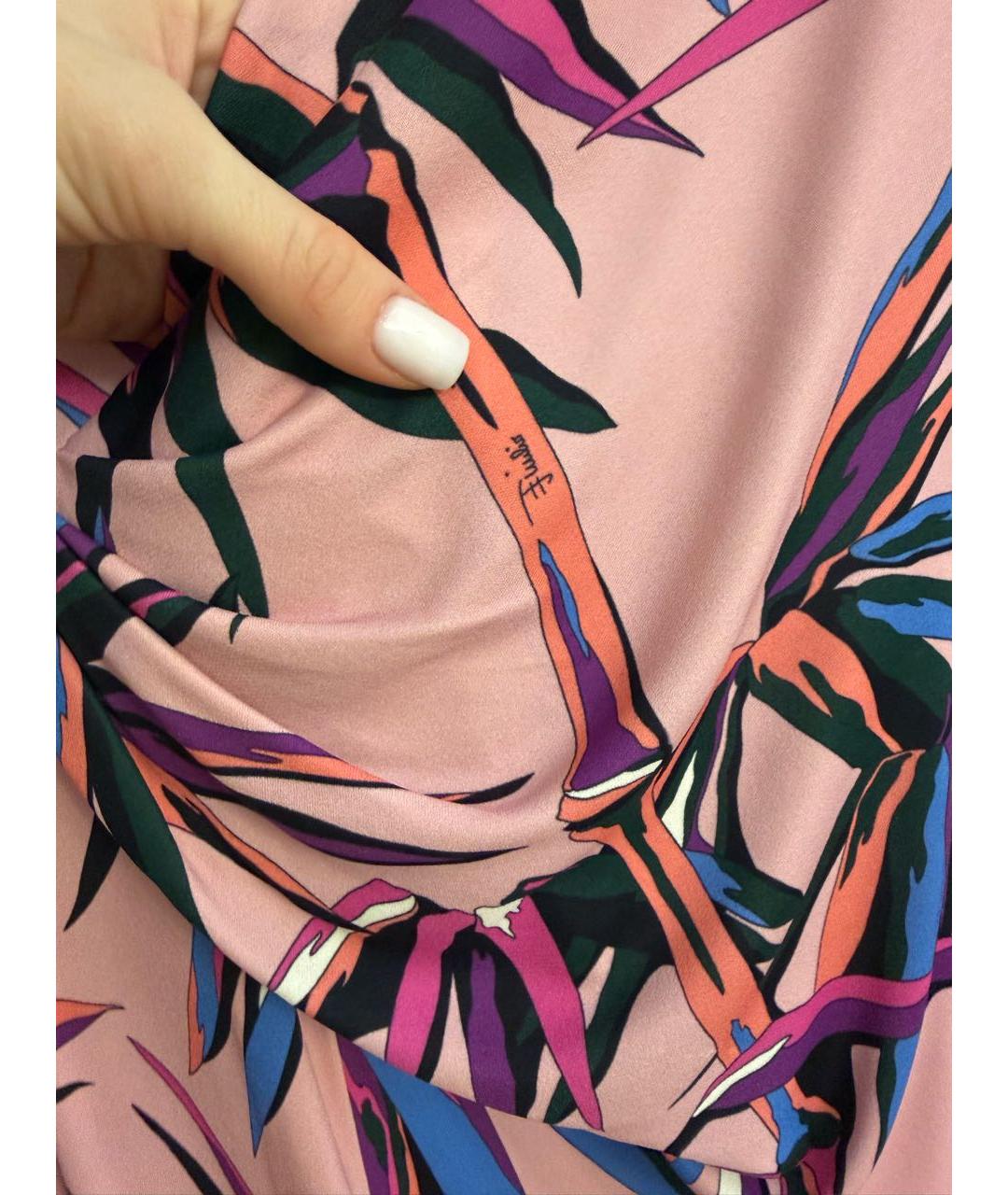 EMILIO PUCCI Розовое вискозное повседневное платье, фото 3