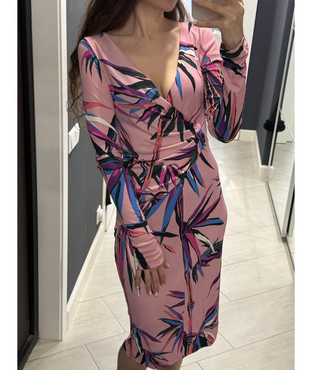 EMILIO PUCCI Розовое вискозное повседневное платье, фото 5