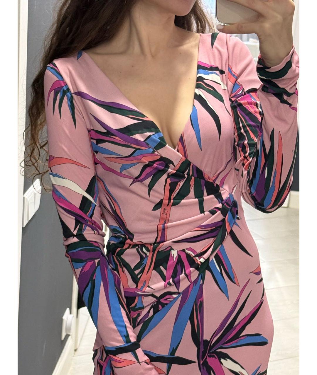 EMILIO PUCCI Розовое вискозное повседневное платье, фото 6
