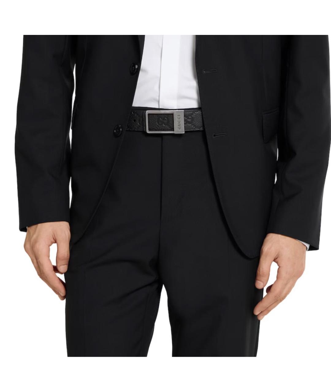 GUCCI Черный кожаный ремень, фото 3