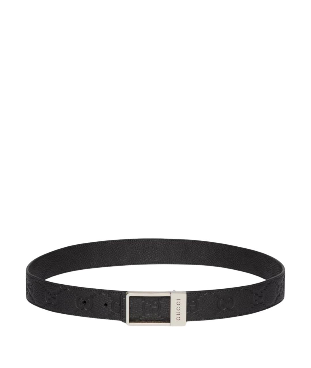 GUCCI Черный кожаный ремень, фото 1