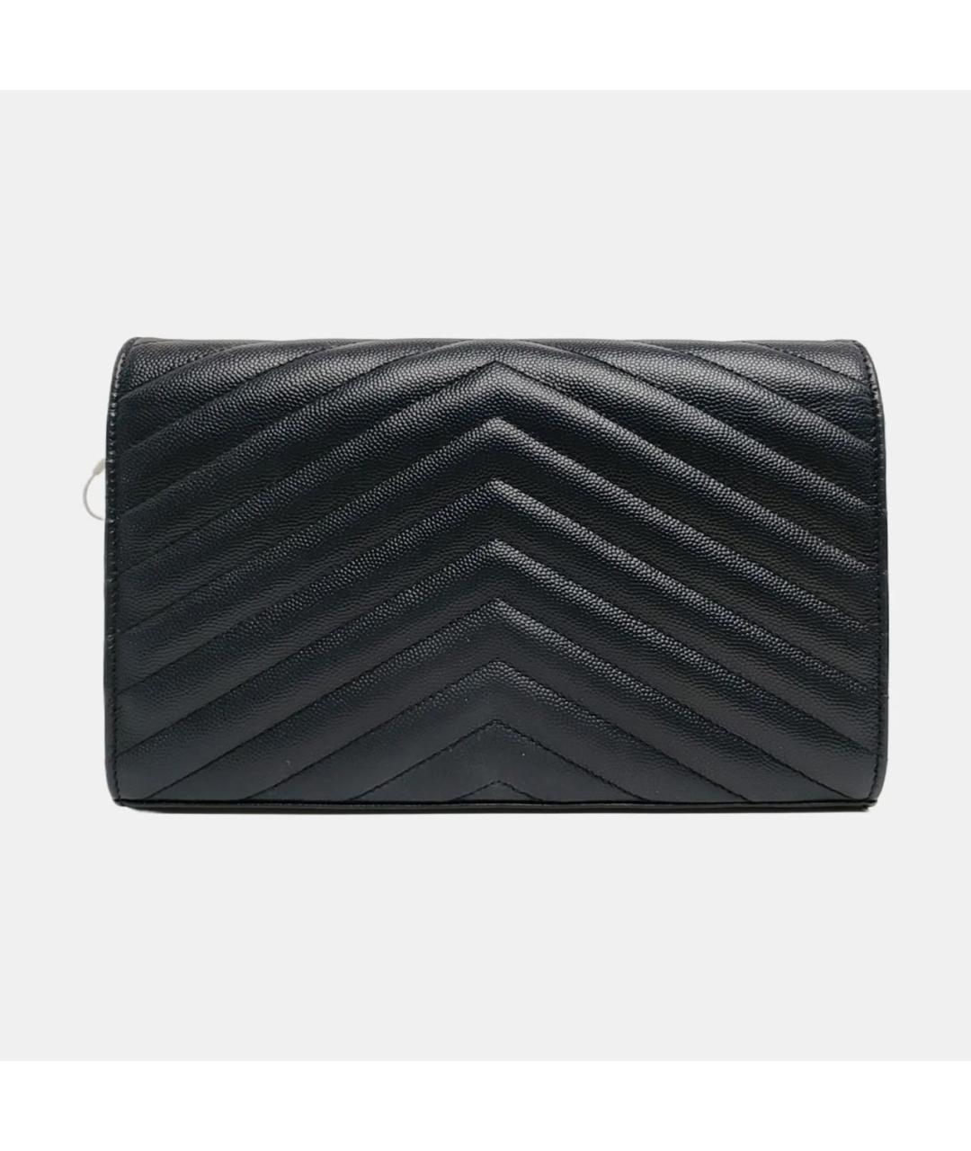 SAINT LAURENT Черная кожаная сумка через плечо, фото 4