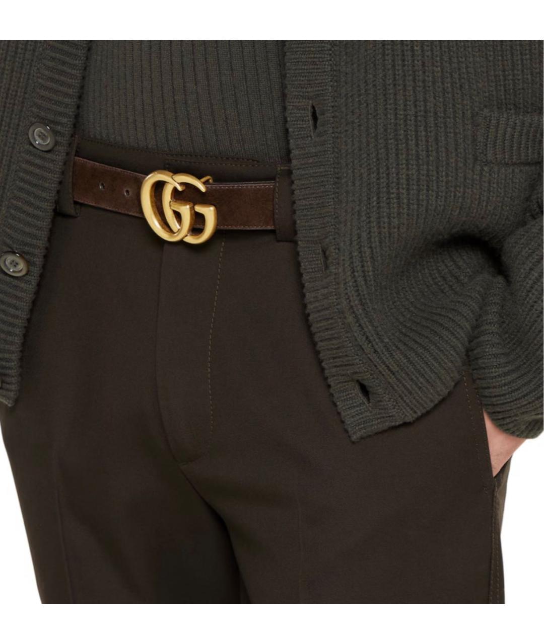 GUCCI Коричневый замшевый ремень, фото 3