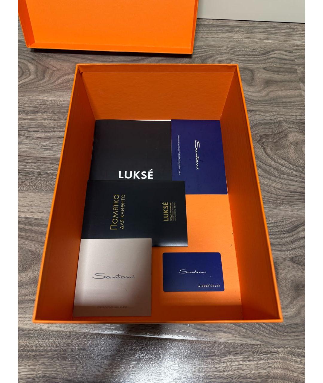 SANTONI Серые кожаные низкие кроссовки / кеды, фото 8