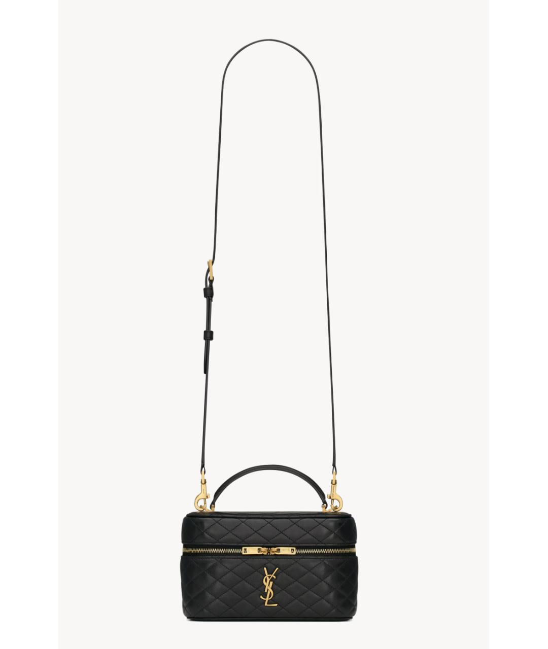 SAINT LAURENT Черная кожаная сумка через плечо, фото 4