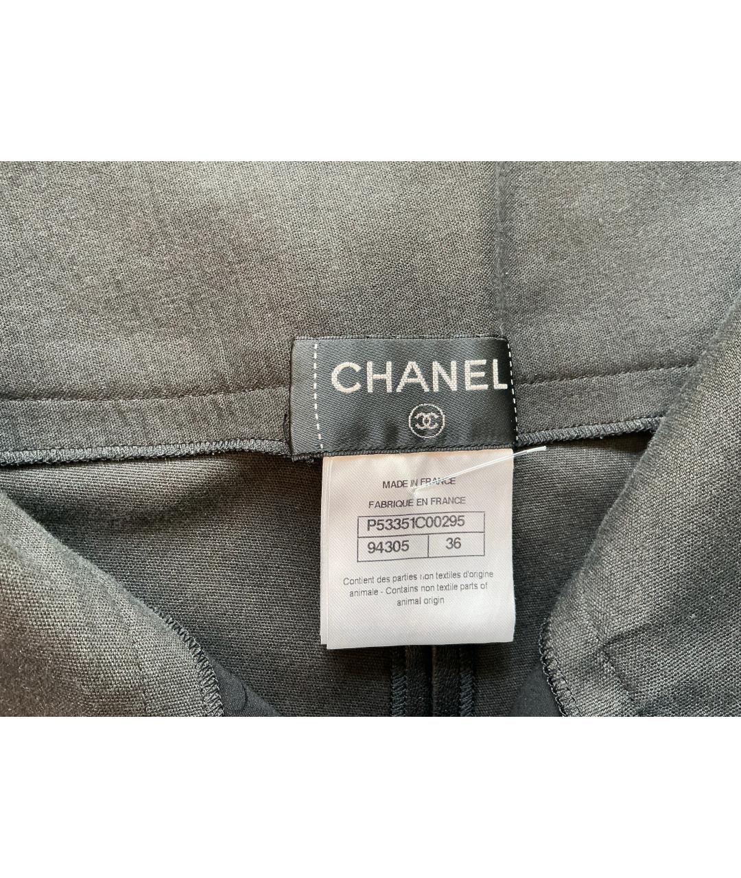 CHANEL Черные кожаные брюки узкие, фото 5