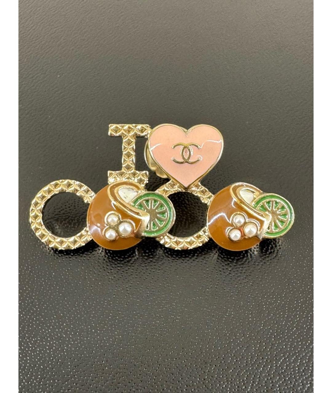 CHANEL Золотая металлическая булавка / брошь, фото 5