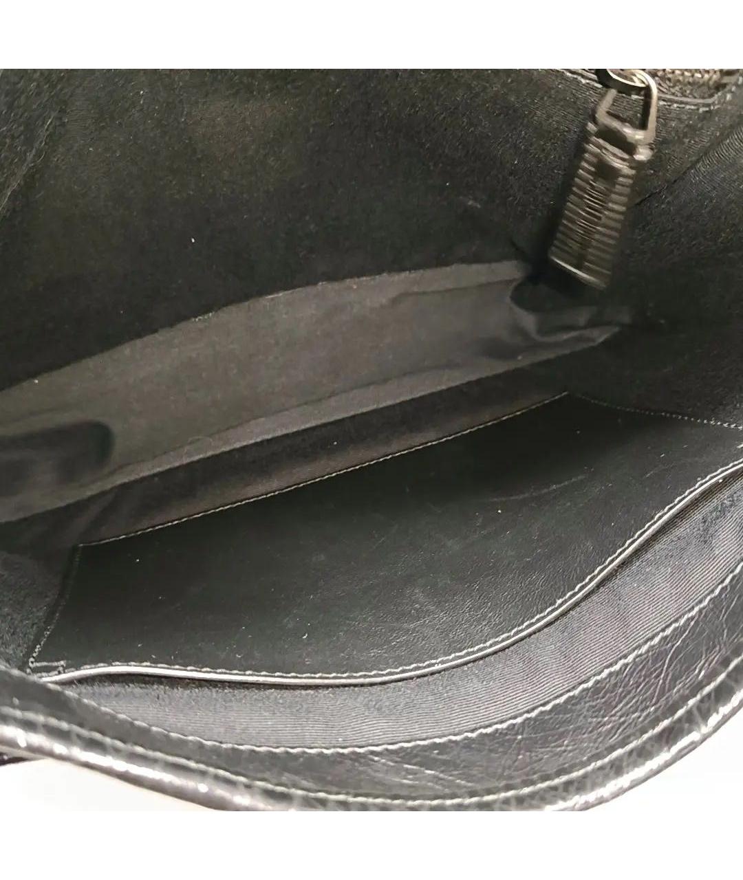 SAINT LAURENT Черная кожаная сумка тоут, фото 6